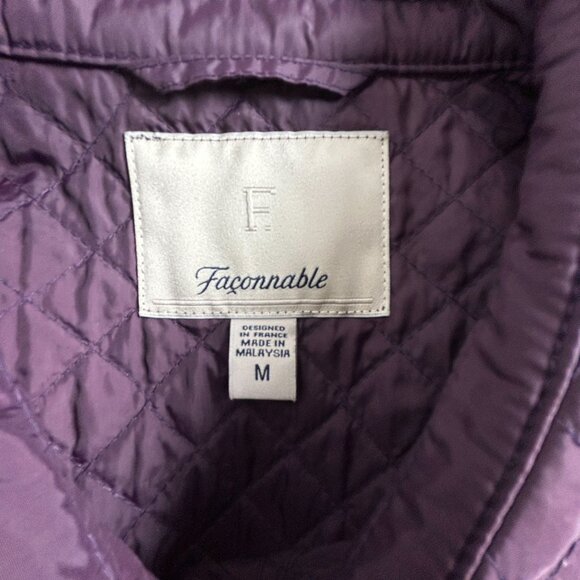 Faconnable Womens Quilted Water-Resistant Vest Medium Purple Packable Outdoor - Picture 3 of 10